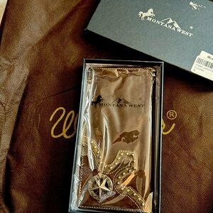 #JUSTIN Montana West UniSex Leather Wallet Coffee